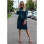 Платье FLFashion Инари ХПИ 3162 52 зеленое повседневное до середины бедра