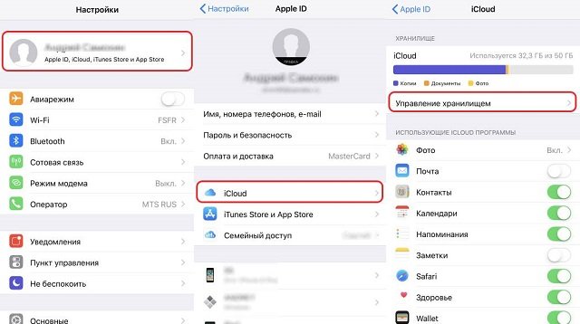 iCloud в iPhone