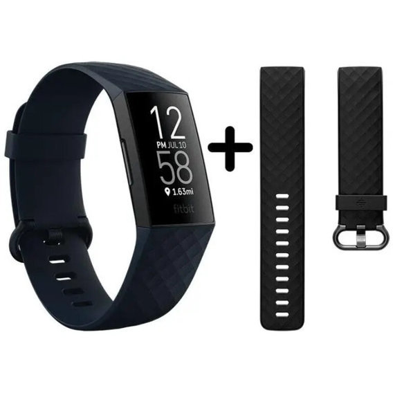Фітнес-браслет Fitbit Charge 4 Black/Storm + Blue Band (FB417BKNV)