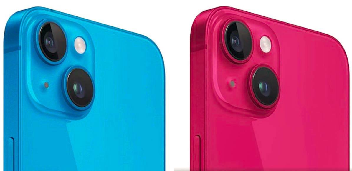 Малиновый и синий Айфон